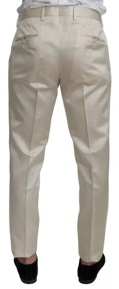 Costume 3 pièces SICILIA à revers châle Dolce & Gabbana en laine beige crème