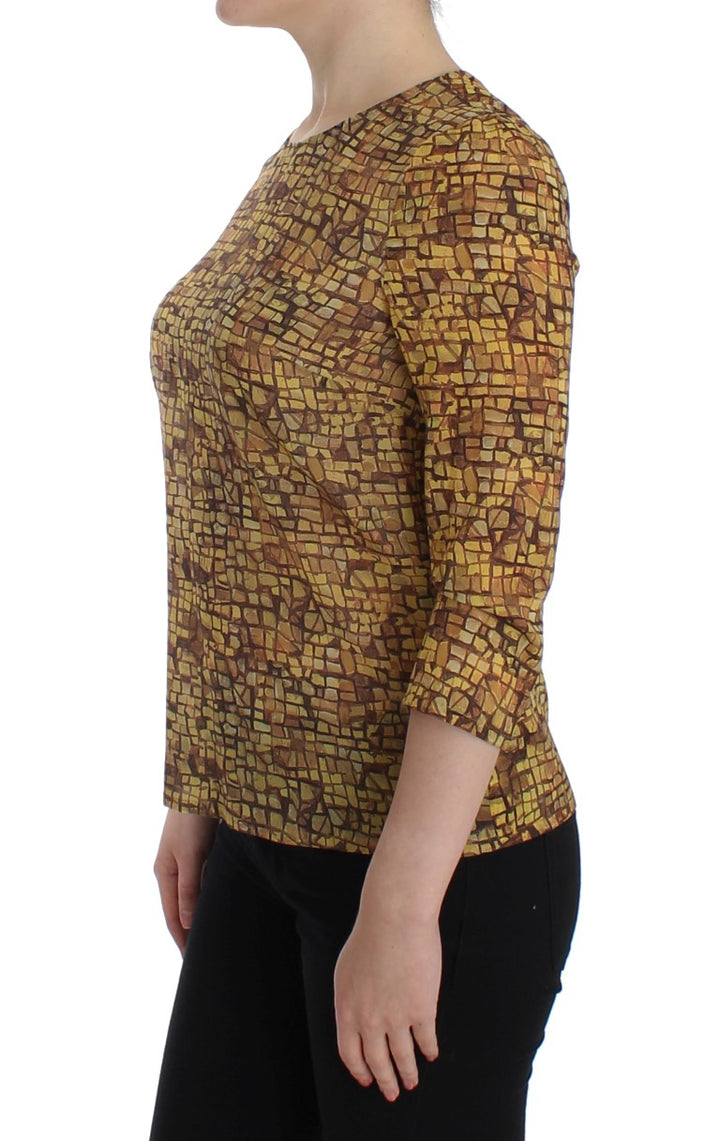 Camisa de seda con estampado de mosaico multicolor de Dolce & Gabbana
