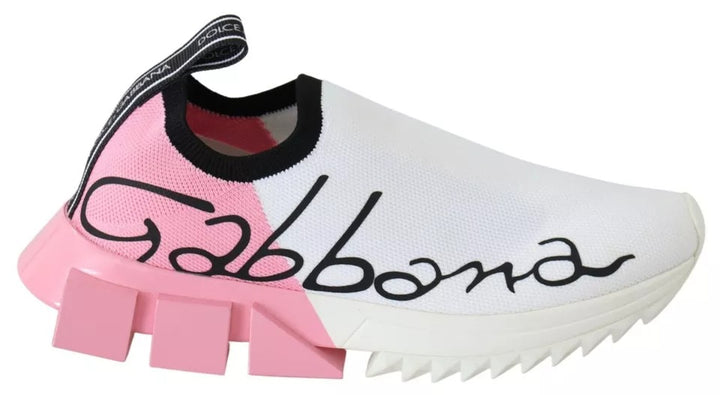 Zapatillas Dolce & Gabbana Sorrento con logo rosa y blanco