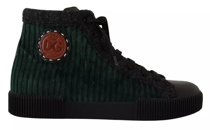 Zapatillas Altas de Pana Verde Dolce & Gabbana Zapatos Casuales para Hombre