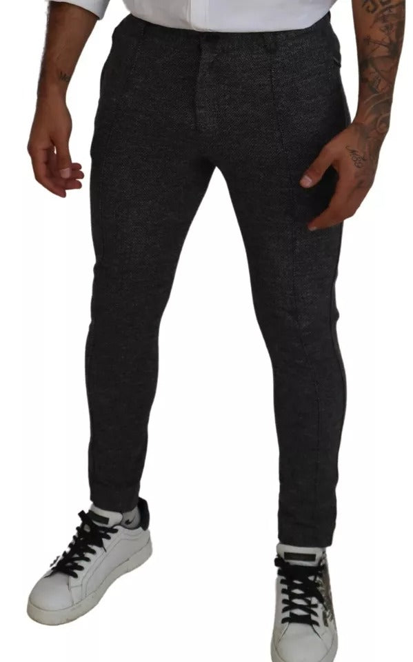 Pantalon skinny Dolce & Gabbana gris à chevrons en viscose