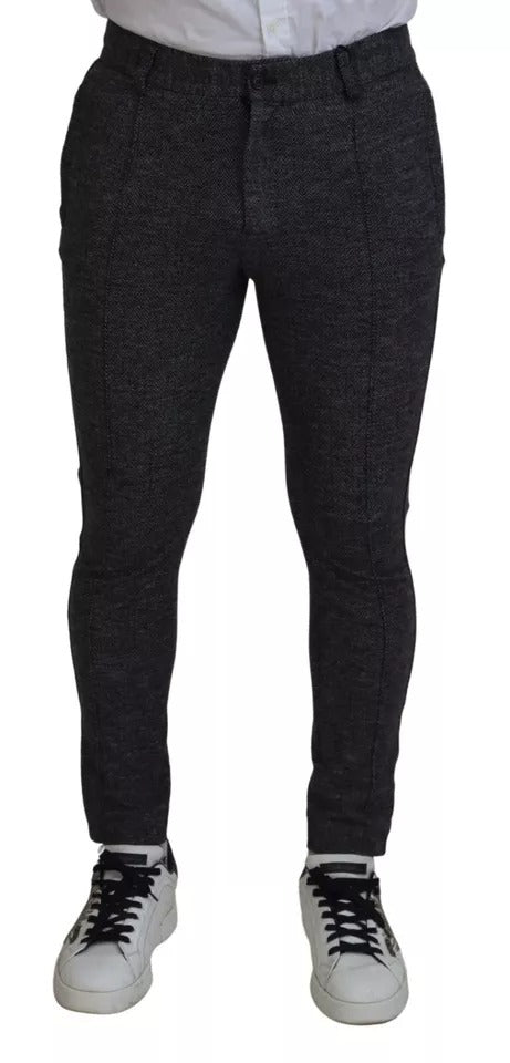 Pantalon skinny Dolce & Gabbana gris à chevrons en viscose