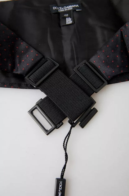 Ceinture de smoking en soie noire à pois Dolce & Gabbana