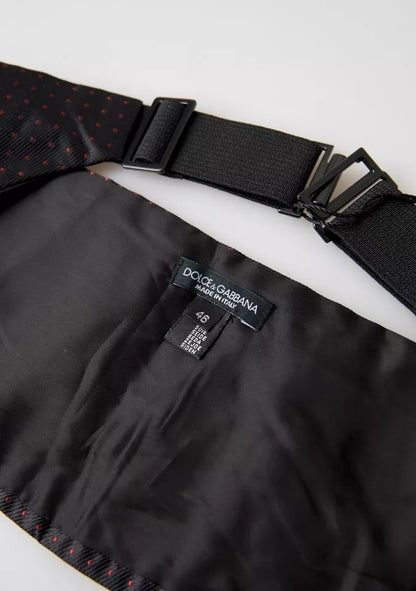 Ceinture de smoking en soie noire à pois Dolce & Gabbana