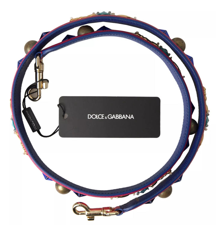 Bandoulière cloutée Dolce & Gabbana en cuir exotique rose
