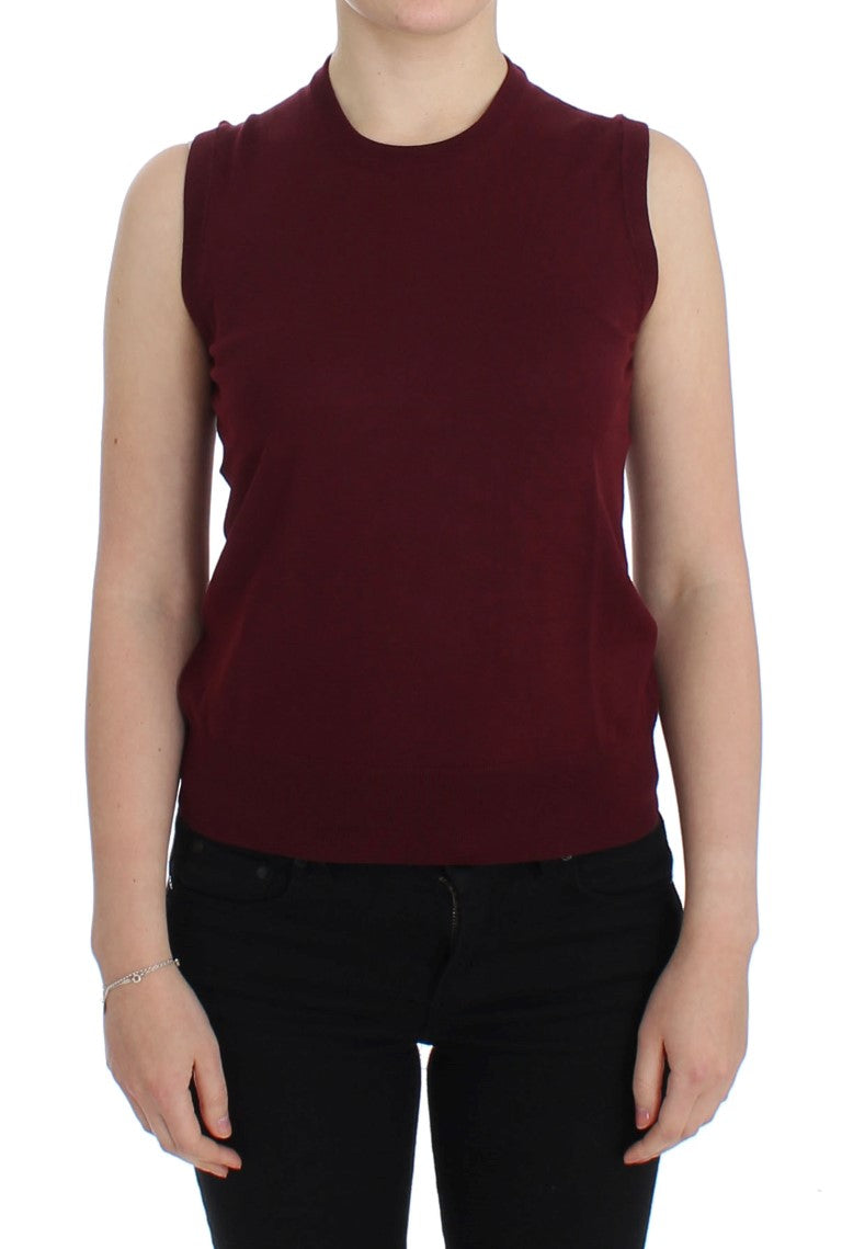 Gilet sans manches col rond Dolce & Gabbana rouge