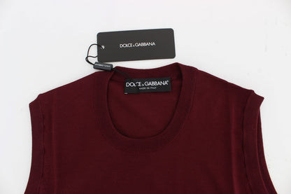 Gilet sans manches col rond Dolce & Gabbana rouge