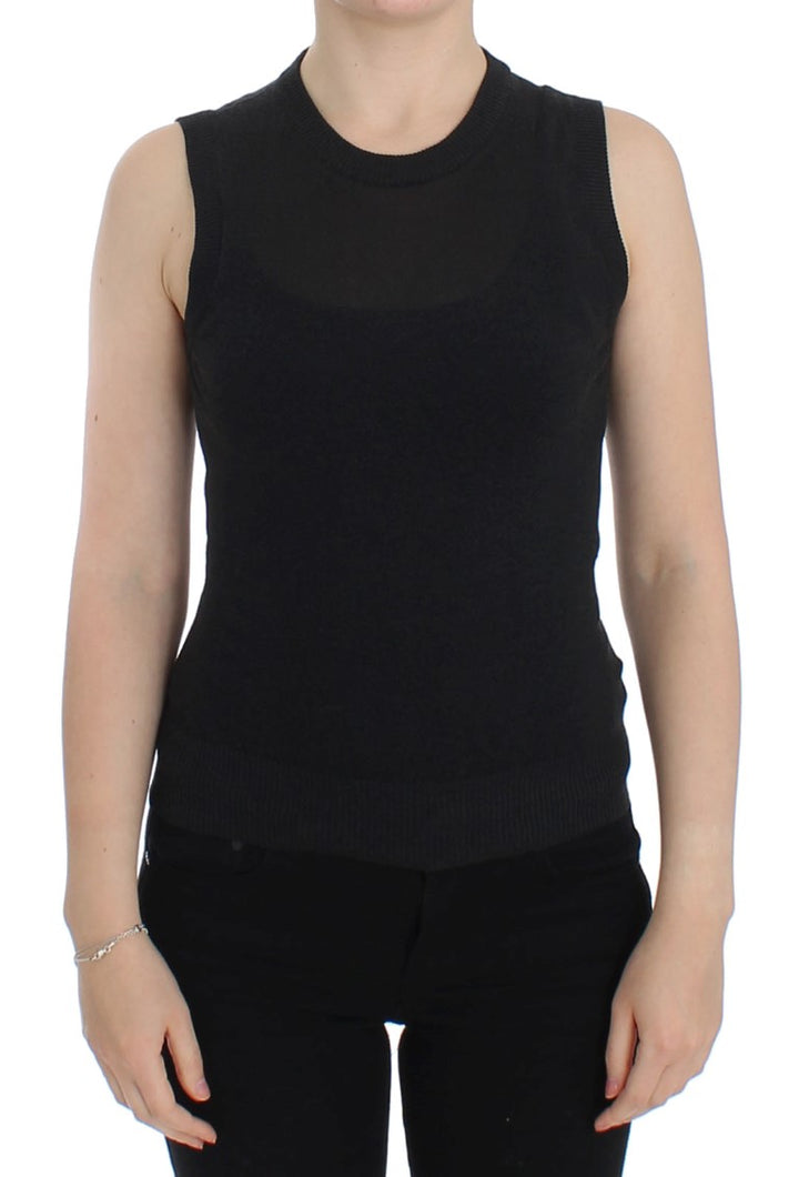 Gilet sans manches col rond Dolce & Gabbana noir