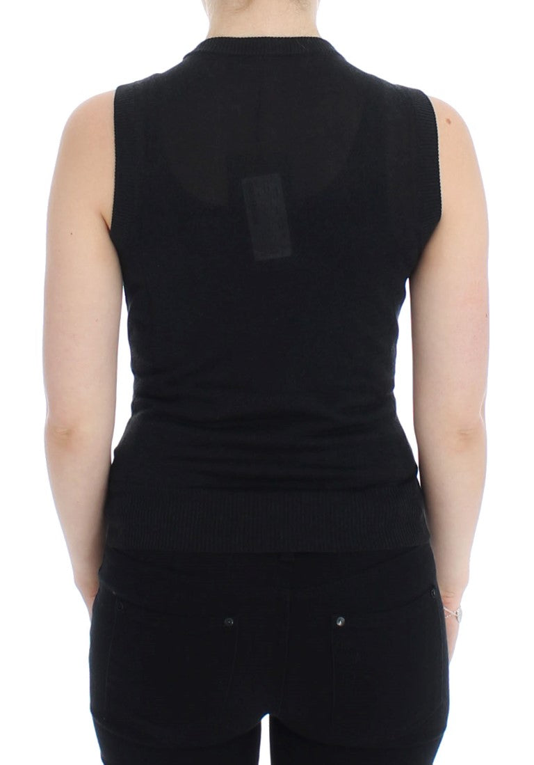 Gilet sans manches col rond Dolce & Gabbana noir