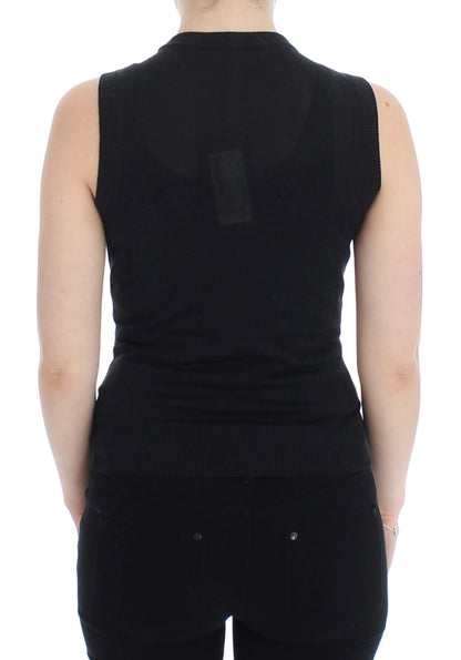 Gilet sans manches col rond Dolce & Gabbana noir