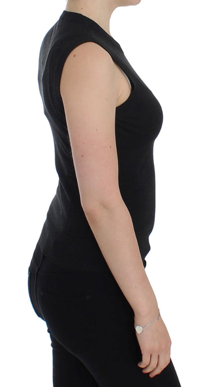 Gilet sans manches col rond Dolce & Gabbana noir
