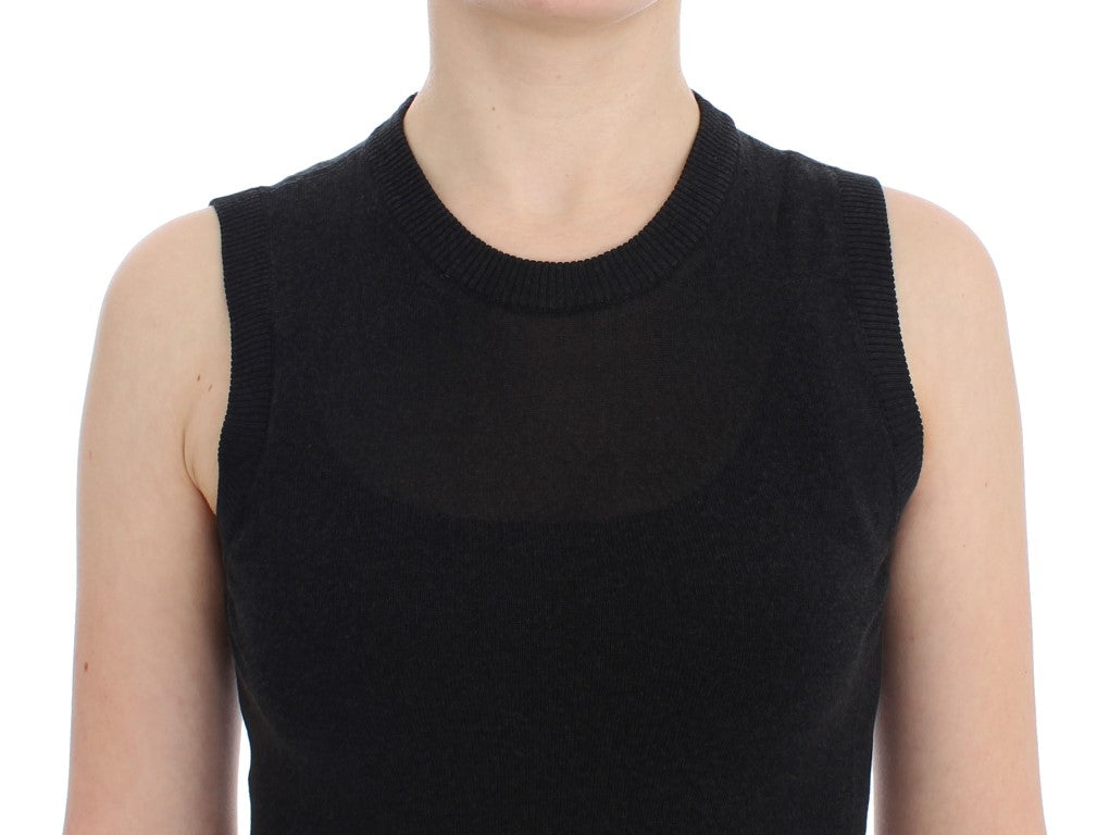 Gilet sans manches col rond Dolce & Gabbana noir