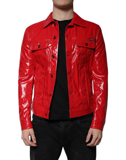 Veste Dolce & Gabbana en polyester rouge à col et boutonnage.