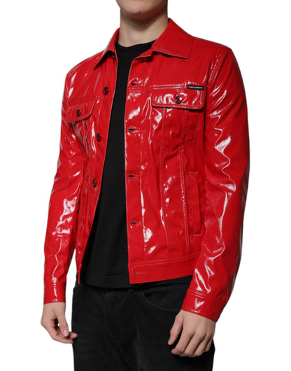 Veste Dolce & Gabbana en polyester rouge à col et boutonnage.