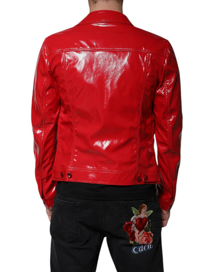 Veste Dolce & Gabbana en polyester rouge à col et boutonnage.