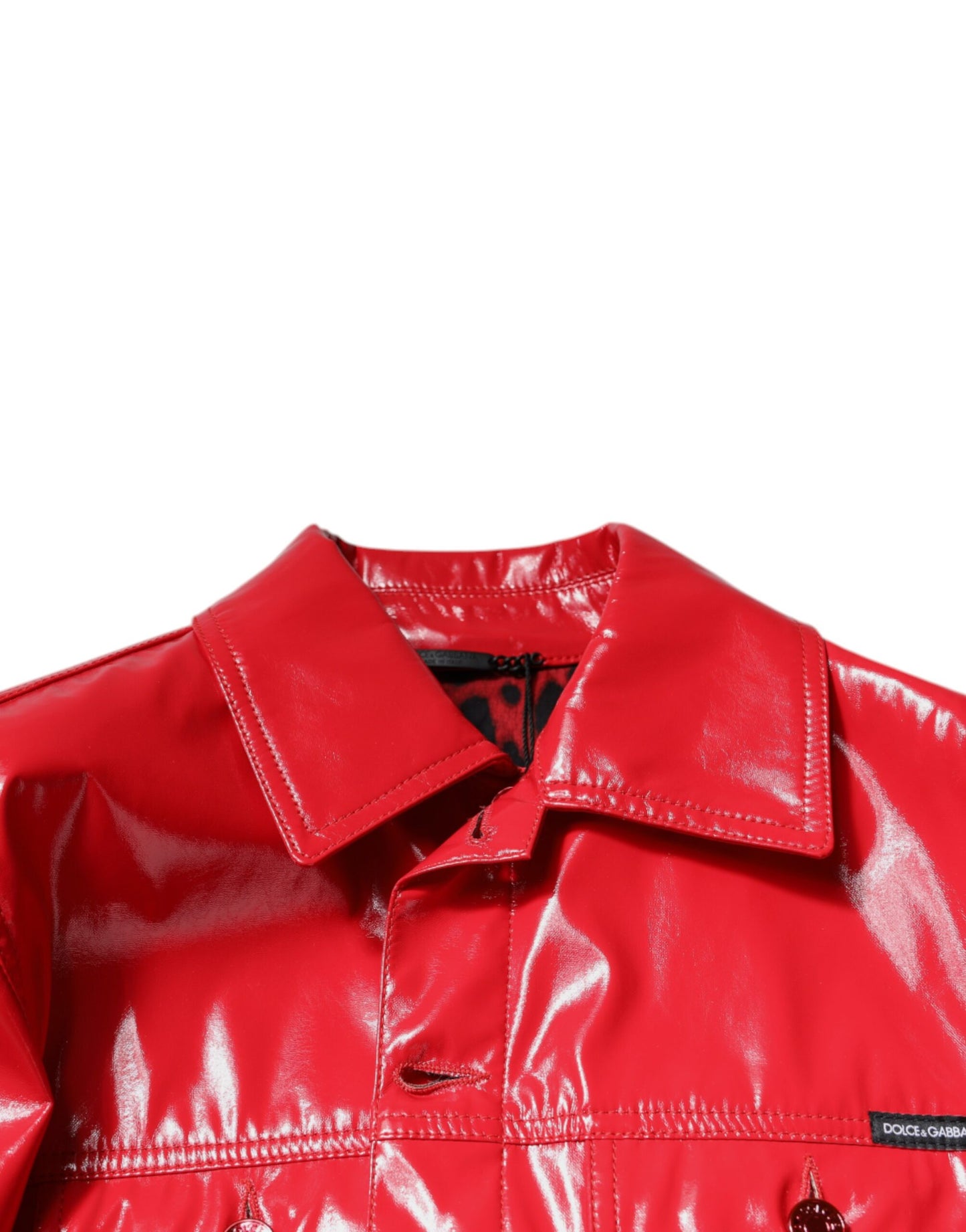 Veste Dolce & Gabbana en polyester rouge à col et boutonnage.