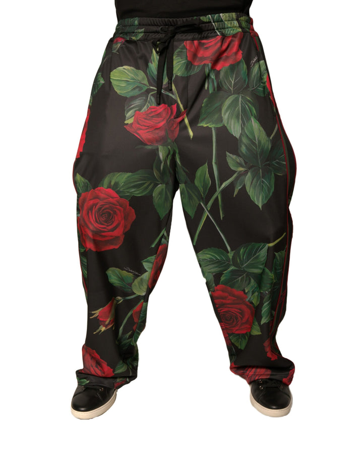 Pantalon de jogging Dolce & Gabbana en polyester noir à motif floral
