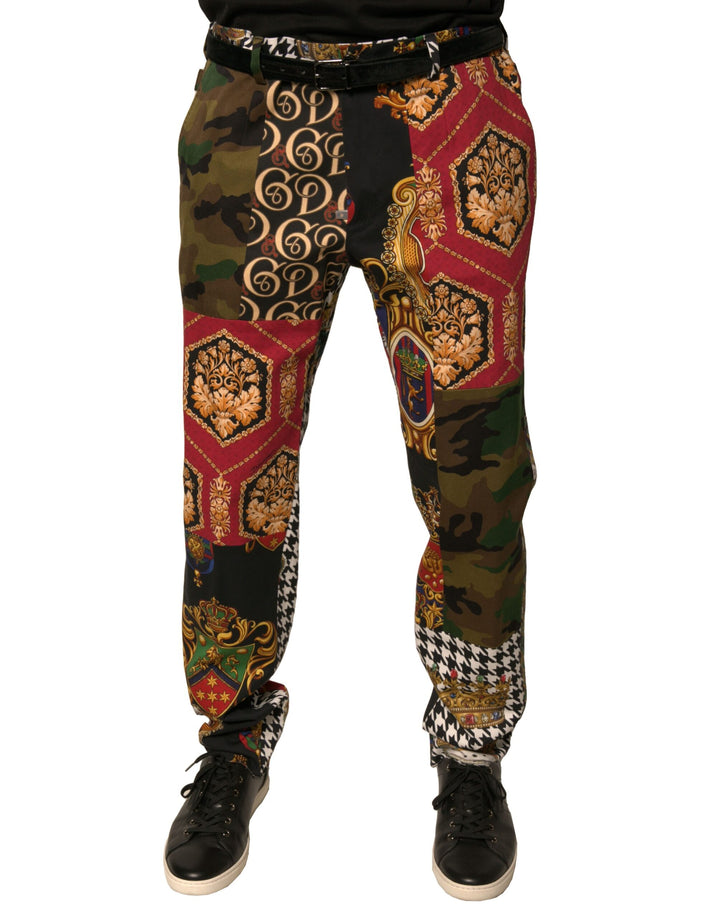 Pantalon habillé patchwork multicolore Dolce & Gabbana pour homme