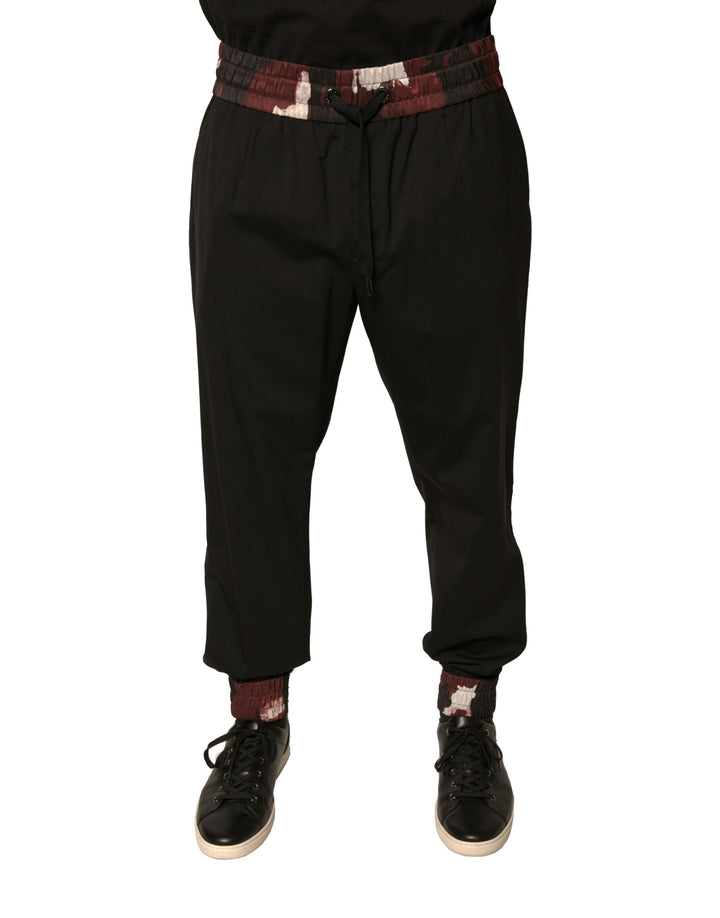 Pantalon de jogging en laine camouflage noir Dolce & Gabbana