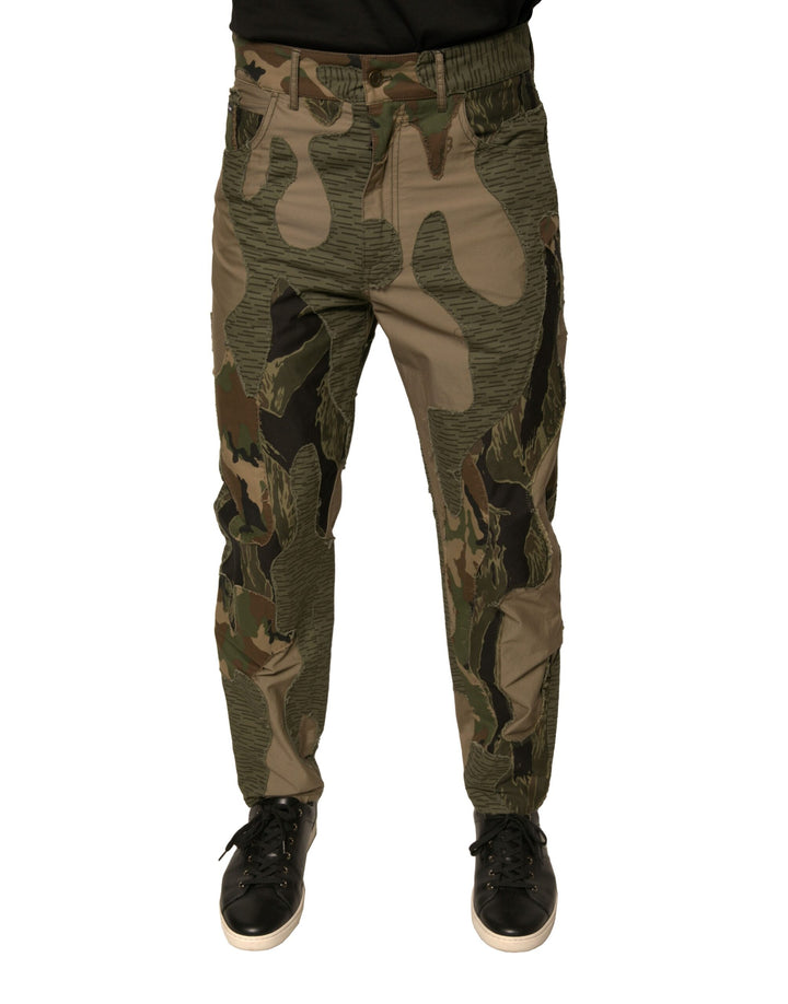 Pantalon en coton camouflage multicolore Dolce & Gabbana