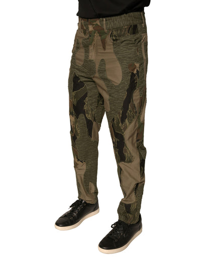 Pantalones de algodón con estampado de camuflaje multicolor de Dolce & Gabbana