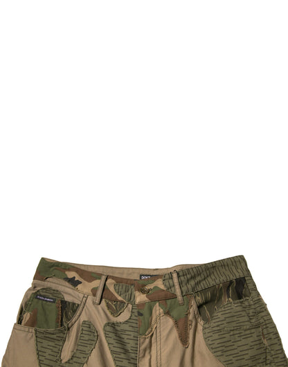 Pantalones de algodón con estampado de camuflaje multicolor de Dolce & Gabbana