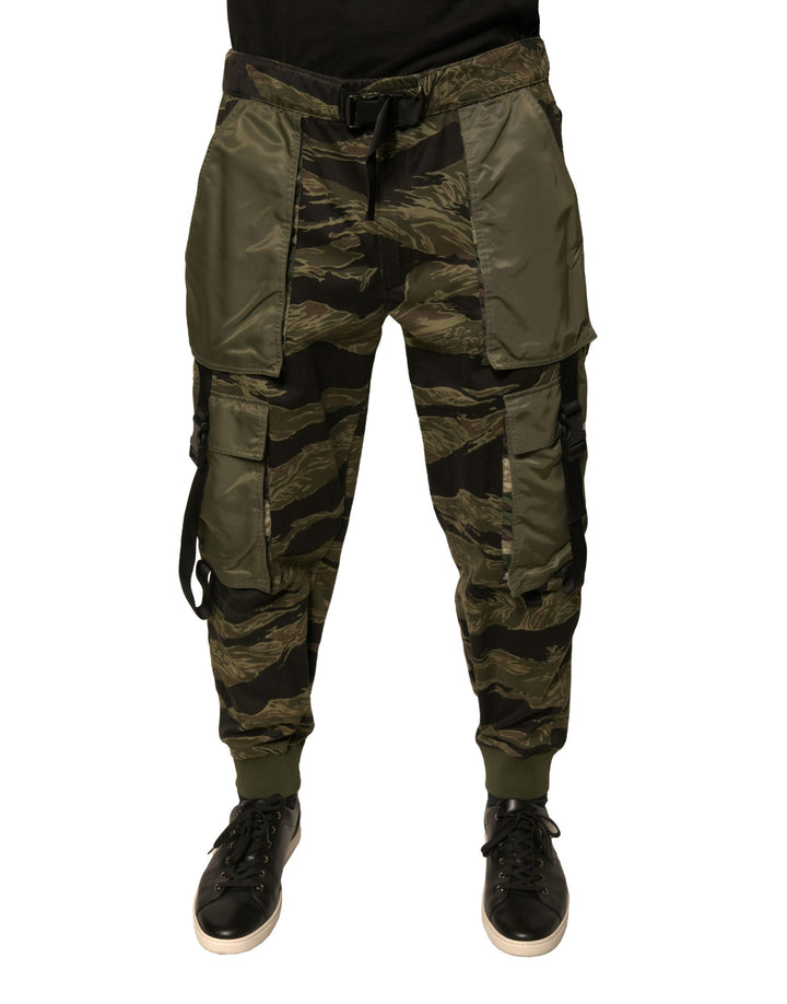 Pantalon cargo de jogging en coton vert Dolce & Gabbana