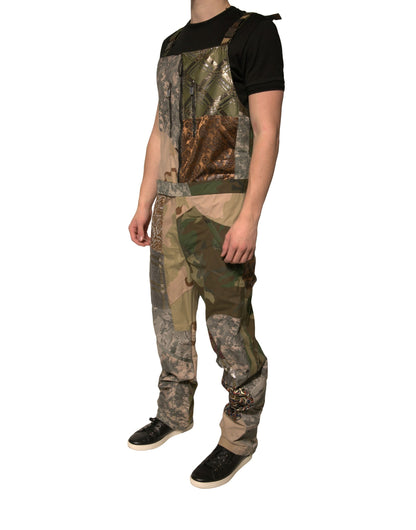 Pantalon salopette Dolce & Gabbana camouflage multicolore en patchwork