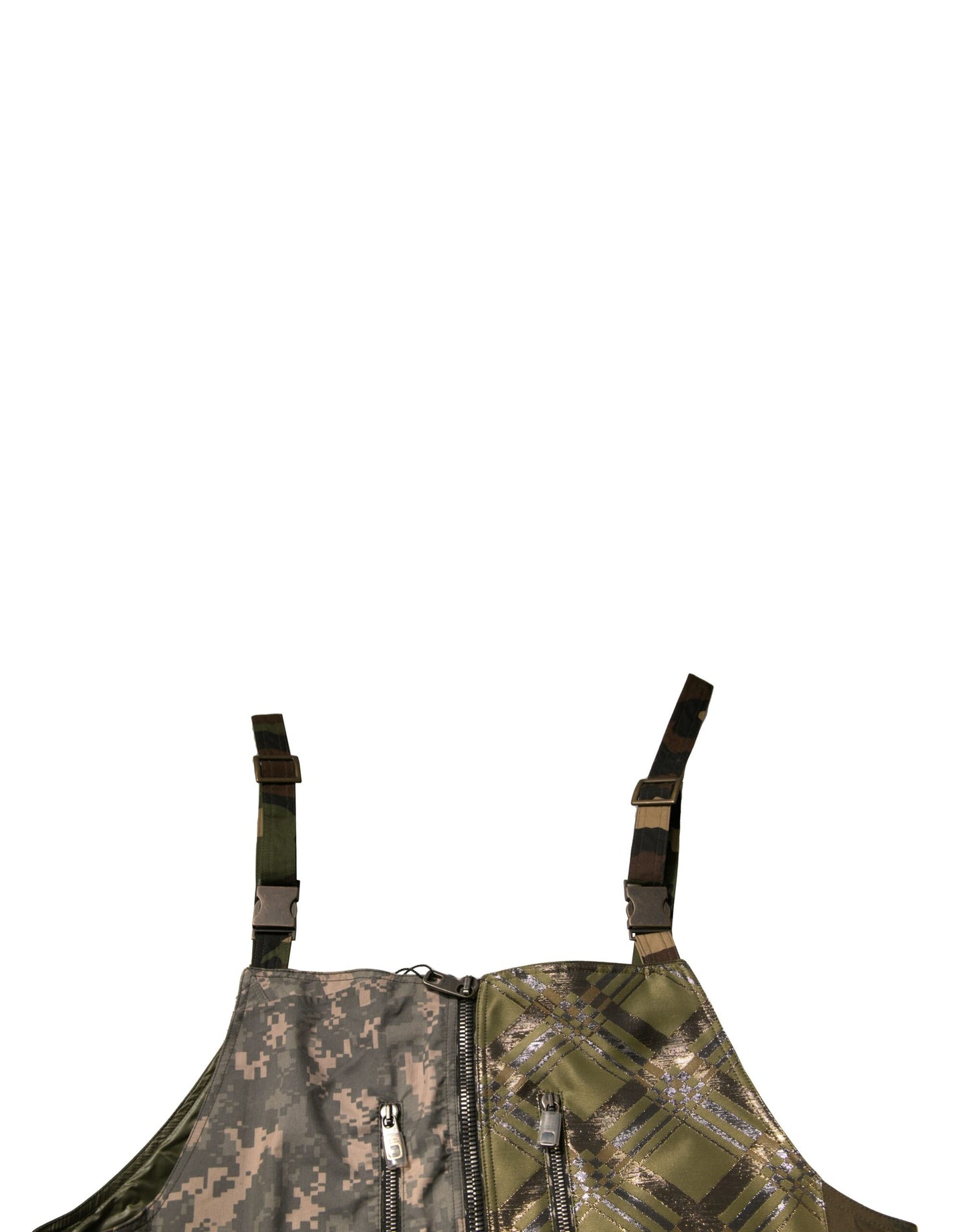 Pantalon salopette Dolce & Gabbana camouflage multicolore en patchwork