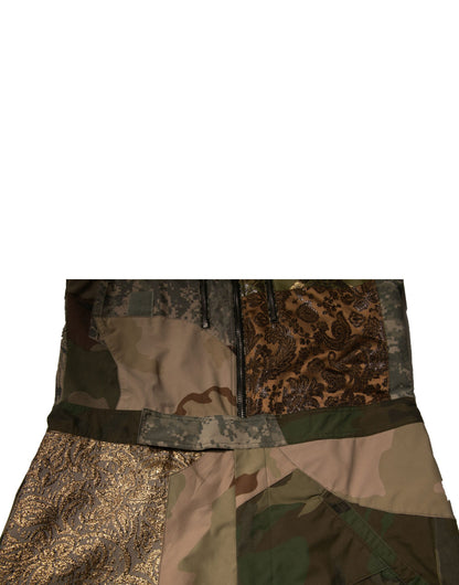 Pantalon salopette Dolce & Gabbana camouflage multicolore en patchwork
