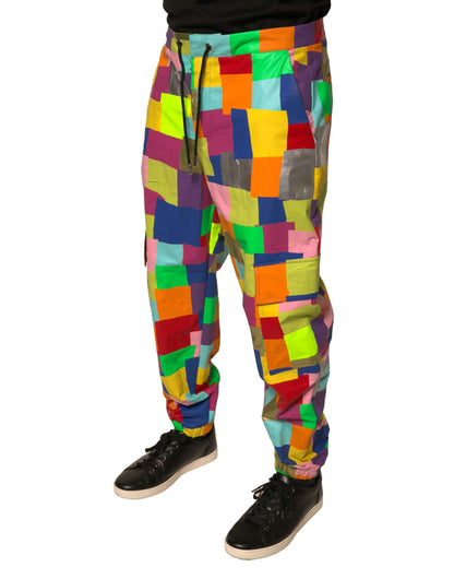 Pantalon Cargo Homme Dolce & Gabbana en Patchwork de Coton Multicolore