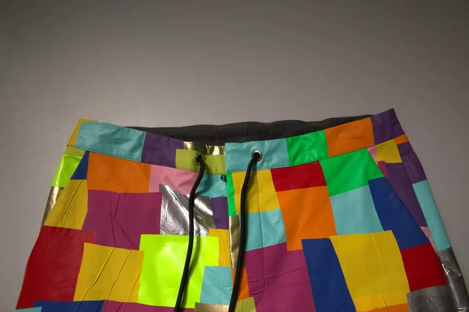 Pantalon Cargo Homme Dolce & Gabbana en Patchwork de Coton Multicolore