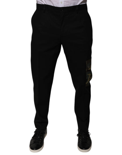 Pantalon cargo décontracté en coton noir pour homme Dolce & Gabbana