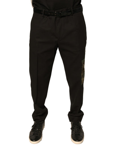 Pantalon cargo décontracté en coton noir pour homme Dolce & Gabbana