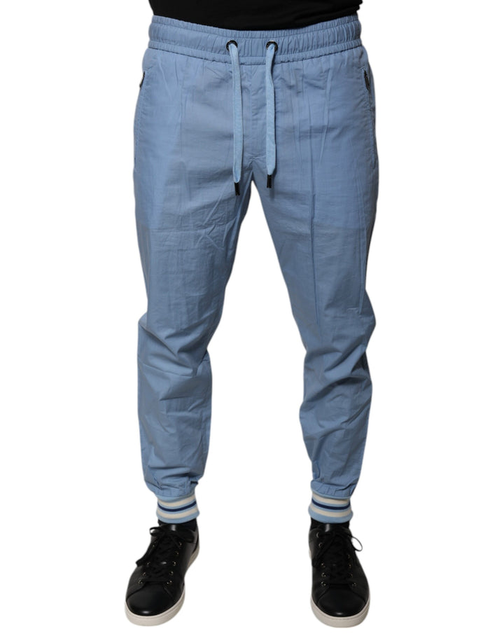 Pantalon de jogging en molleton de coton bleu Dolce & Gabbana