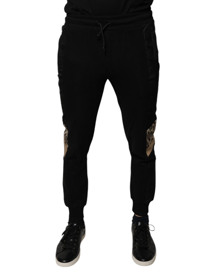 Pantalon de jogging slim Dolce & Gabbana léopard noir