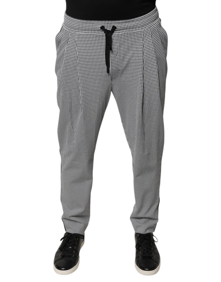 Pantalon de ville skinny Dolce & Gabbana en pied-de-poule noir et blanc