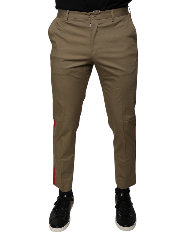 Pantalon décontracté fuselé marron à logo Dolce & Gabbana pour homme