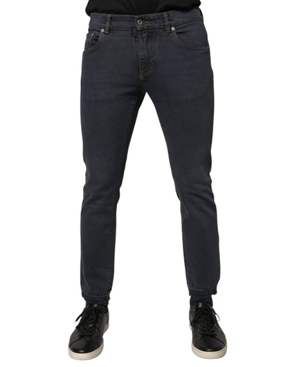 Jean skinny en denim de coton gris foncé Dolce & Gabbana