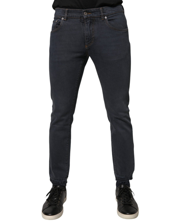 Jean skinny en denim de coton gris foncé Dolce & Gabbana