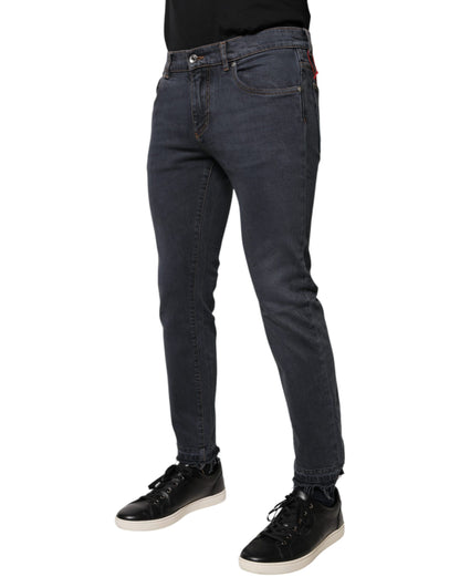 Jean skinny en denim de coton gris foncé Dolce & Gabbana