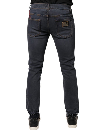 Jean skinny en denim de coton gris foncé Dolce & Gabbana
