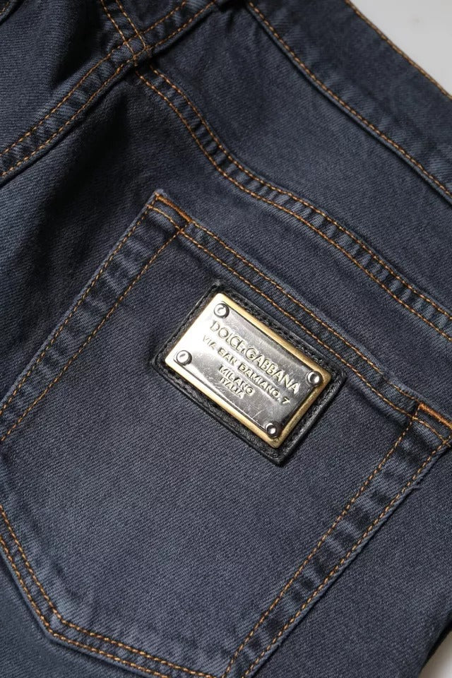 Jean skinny en denim de coton gris foncé Dolce & Gabbana