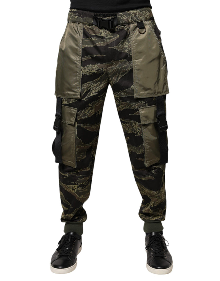 Pantalon cargo de jogging en coton vert Dolce & Gabbana