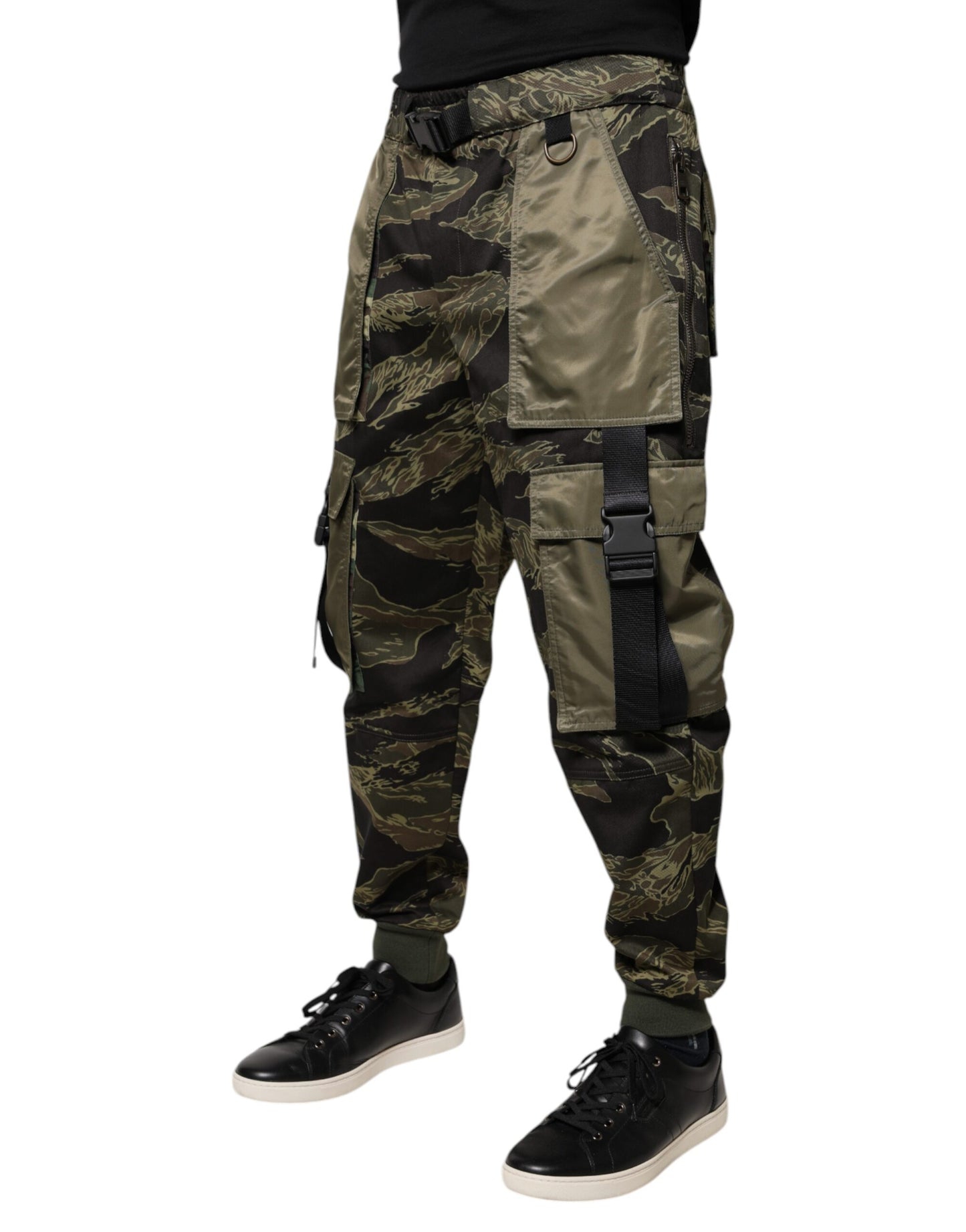 Pantalones cargo de chándal de algodón verde Dolce & Gabbana