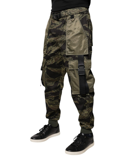 Pantalones cargo de chándal de algodón verde Dolce & Gabbana