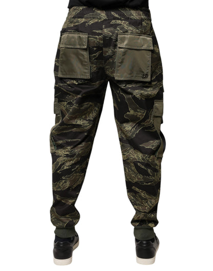 Pantalones cargo de chándal de algodón verde Dolce & Gabbana