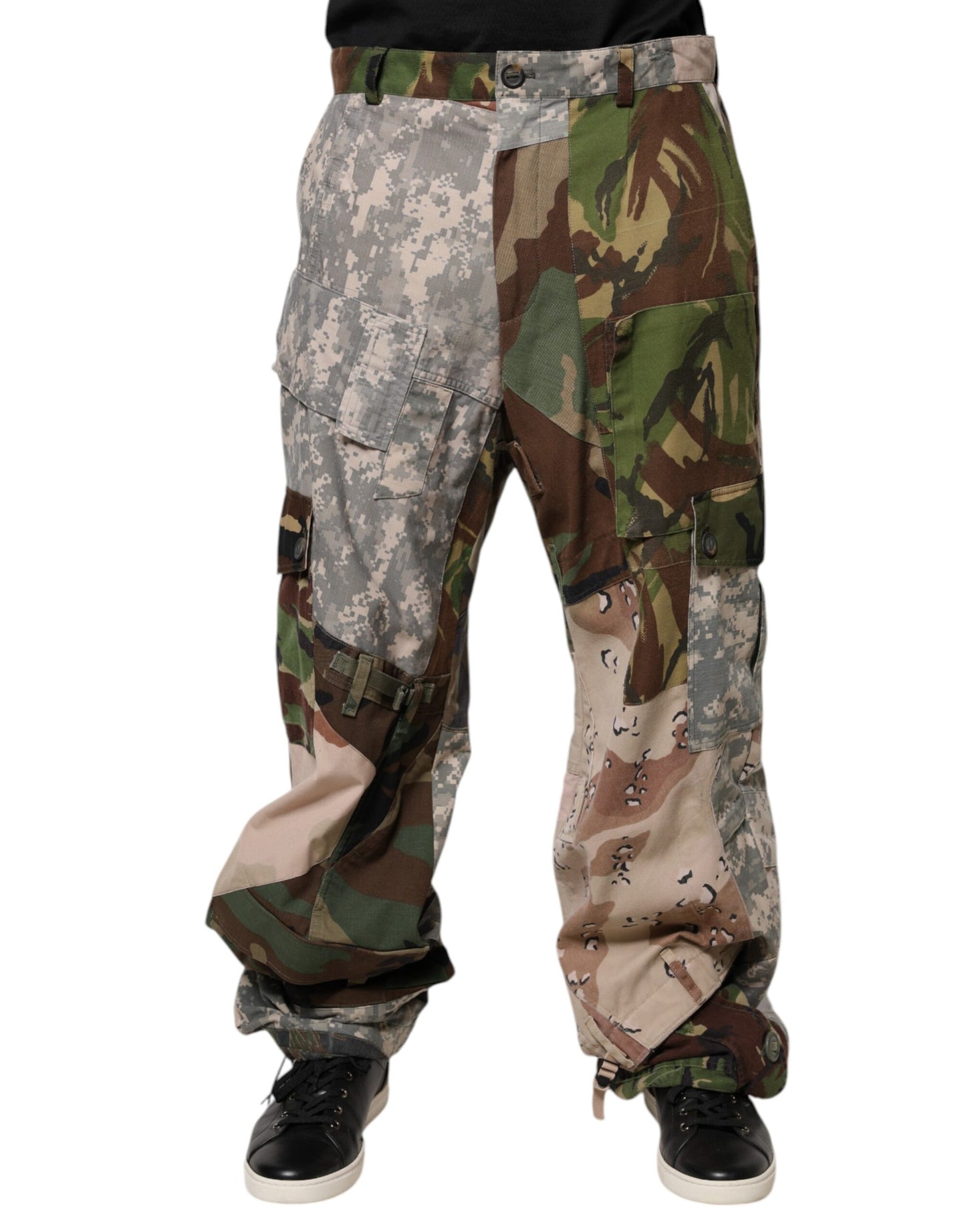 Pantalon Cargo Camouflage Patchwork Multicolore Dolce & Gabbana