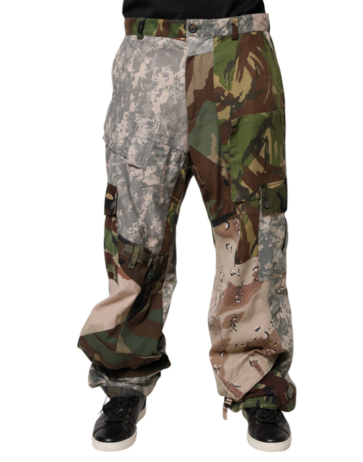 Pantalon Cargo Camouflage Patchwork Multicolore Dolce & Gabbana