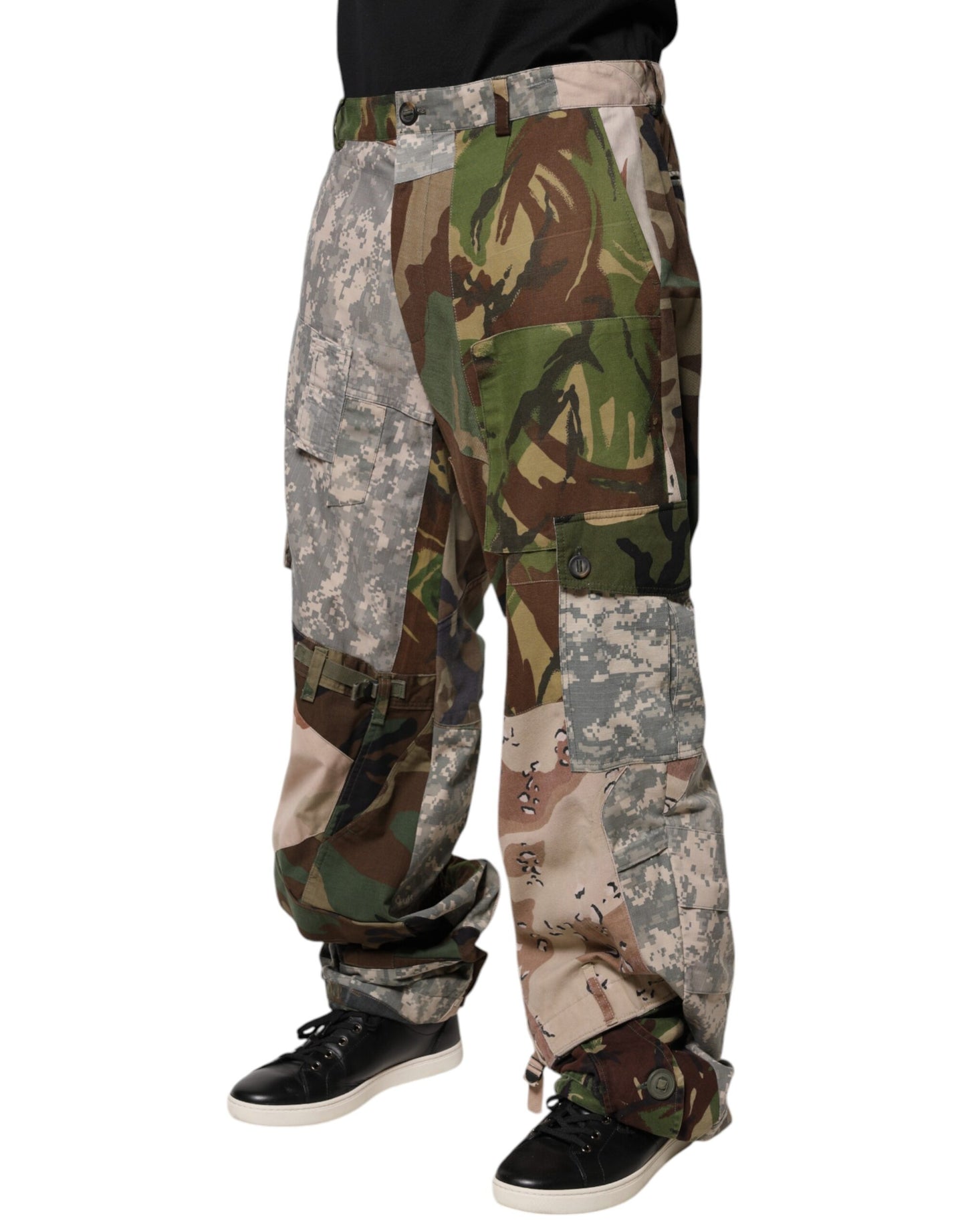Pantalon Cargo Camouflage Patchwork Multicolore Dolce & Gabbana